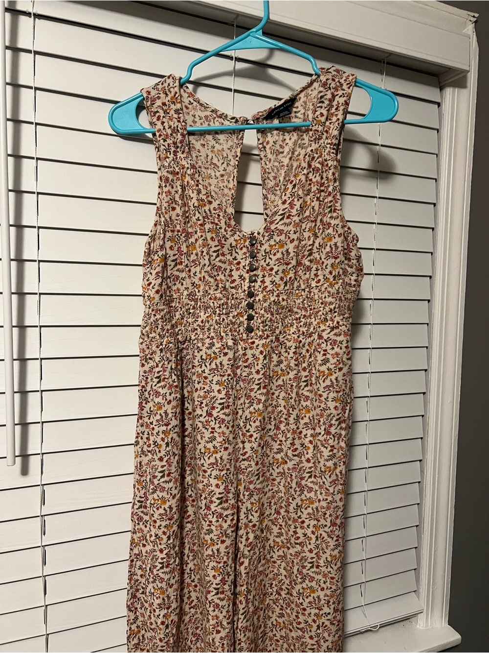 American Eagle Outfitters Blush Floral V-Neck Wide-Leg Jumpsuit - Picture 9 of 12